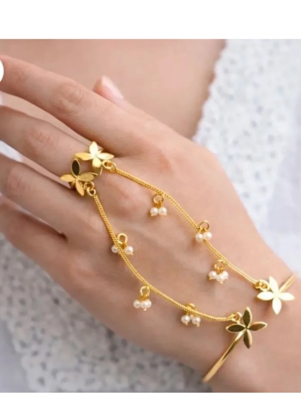 MUGHAL JEWELERS Alia Bhatt Inspired Hath Pool - Picture 3 of 3